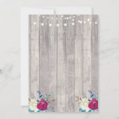 フォトバースデーパーティフローラパープルウッド2写真 招待状 (裏面)