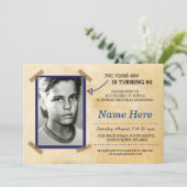 フォトバースデーパーティヴィンテージ招待状紙アニーエイジ 招待状 (スタンド正面)