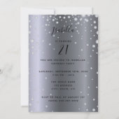 フォトバースデーパーティーシルバーグリッターダイヤモンドグラム 招待状 (裏面)