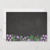 フォトバースデーパーティーパープルフローラアニーエイジ招待状 招待状 (裏面)