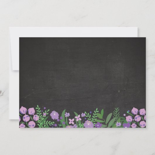 フォトバースデーパーティーパープルフローラアニーエイジ招待状 招待状 (裏面)