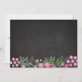 フォトバースデーパーティーピンクフローラ任意の年齢招待状 招待状 (裏面)