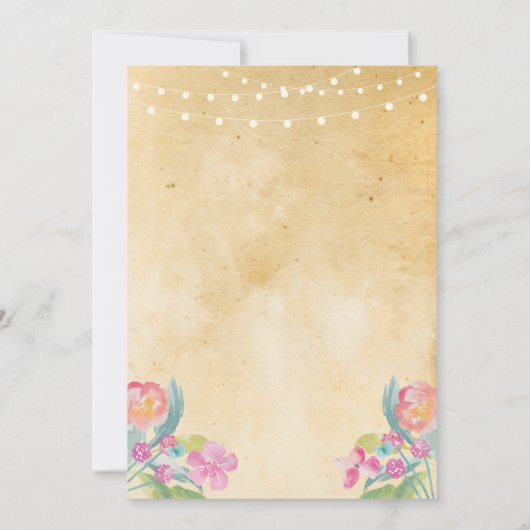 フォトバースデーパーティーピンクフローラ2写真招待状 招待状 (裏面)