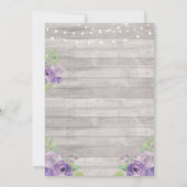 フォトバースデーパーティーフローラパープルウッド2写真 招待状 (裏面)
