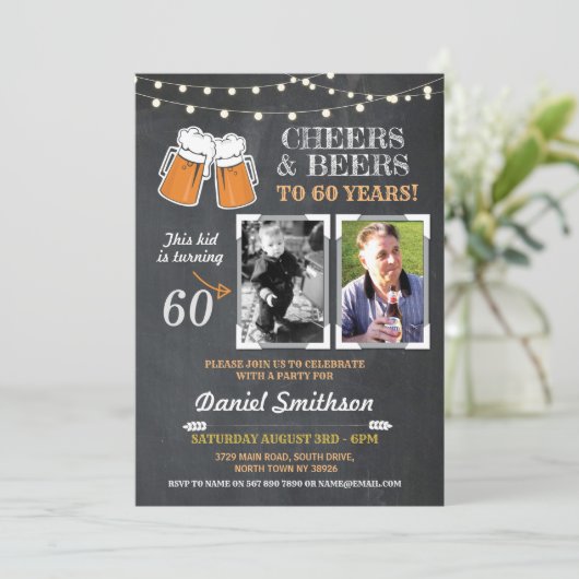 フォトバースデーパーティーメンズ応援ズビアーズ写真 招待状 (スタンド正面)