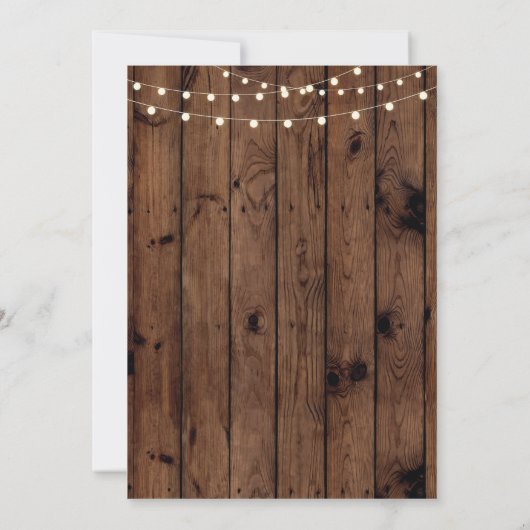 フォトバースデーパーティー男性の写真サプライズウッド 招待状 (裏面)