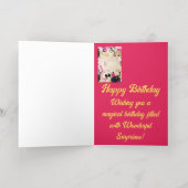 フォトバースデーパーティー金ゴールドブラック&ピンクフォイルカード 箔グリーティングカード