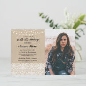 フォトバースデーパーティー40th 50thバーラップ素朴レース 招待状 (スタンド正面)