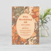 フォトバーンオレンジフローラ結婚アールヌーボー 招待状 (スタンド正面)