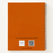 フォトバーンオレンジモノグラム名 ノートブック (裏面)