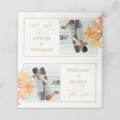 フォトバーンドオレンジのエレガントな結婚式のテーブル番号 プレイスカード (外部開封)