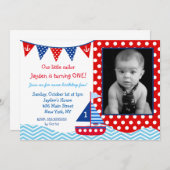 フォトバー航海のスデーパーティーの招待 招待状 (正面/裏面)