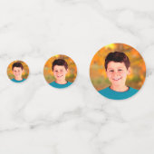 フォトバー(ユダヤ教の)バル・ミツバーパープルウォーターカラーゴールドフォイル コンフェッティ (正面)