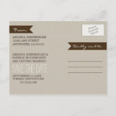 フォトバ素朴ンウッドウェディング日付カードを保存 案内ポストカード (裏面)