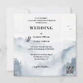 フォトパインツリーズマウンテンウィンターウェディング 招待状 (正面)