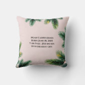 フォトパインモダンリースベビーの初めてのクリスマス クッション (裏面)