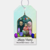 フォトパステルハッピーノーズミントフラワーカラフルグ卵 ギフトタグ (裏面)