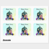 フォトパステルミントハッピーノーズフラワーカラフルグ卵 スクエアシール (シート)