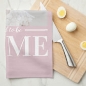 フォトパステルモダンピンクファミリーホームギフト キッチンタオル (四つ折り)