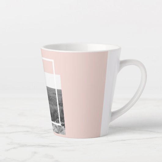 フォトパステルモダンピンクファミリーラブリーギフト カフェラテマグ (右)