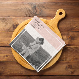 フォトパステルモダンピンクファミリーラブリーギフト キッチンタオル