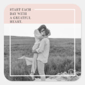 フォトパステルモダンピンクファミリーラブリーギフト スクエアシール (正面)