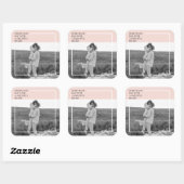 フォトパステルモダンピンクファミリーラブリーギフト スクエアシール (シート)