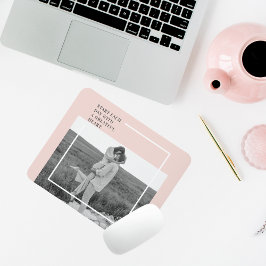 フォトパステルモダンピンクファミリーラブリーギフト マウスパッド