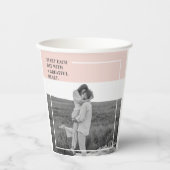 フォトパステルモダンピンクファミリーラブリーギフト 紙コップ (正面)