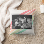 フォトパステルレインボーストライプズカスタムギフト クッション (ブランケット)