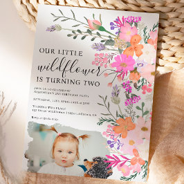 フォトパステルワイルドフラワー春2nd birthday 招待状