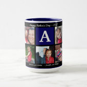 フォトパパコラージュ・コーヒー父の日ブラックネイビー マグカップ (中央)