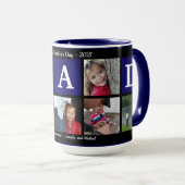 フォトパパコラージュ・コーヒー父の日ブラックネイビー マグカップ (正面右)