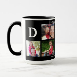 フォトパパコラージーコーヒーファーザーズデイ白黒 マグカップ