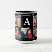 フォトパパコラージーコーヒーファーザーズデイ白黒 マグカップ (中央)