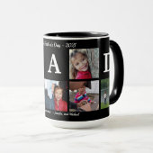 フォトパパコラージーコーヒーファーザーズデイ白黒 マグカップ (正面右)