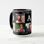 フォトパパコラージーコーヒーファーザーズデイ白黒 マグカップ (正面左)