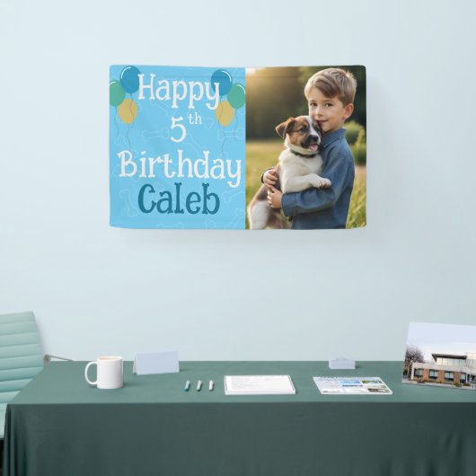 フォトパピパーソナライズされたー犬誕生日ポーティ 横断幕 (トレードショー)