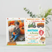 フォトパンプキンパッチ誕生日の招待秋パーティー 招待状 (スタンド正面)