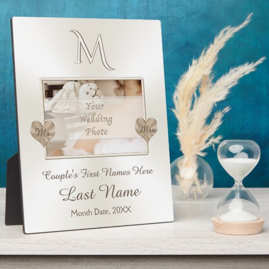 フォトパーソナモノグラムのライズブラケ結婚ット フォトプラーク (側面)