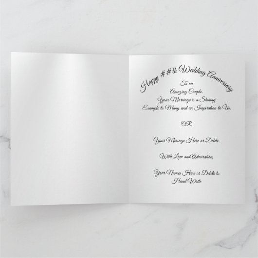 フォトパーソナライズされたの記念日カ結婚ード カード (内部)