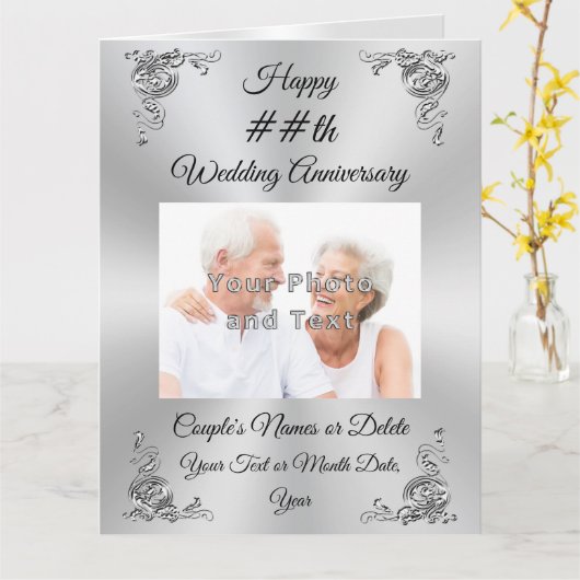 フォトパーソナライズされたの記念日カ結婚ード カード (黄色い花)