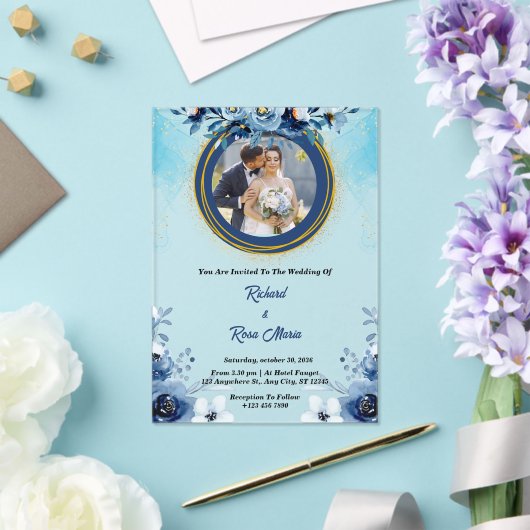 フォトパーソナライズされたアクリル結婚式招待状 アクリル招待状 (インサイチュ (ウェディング))