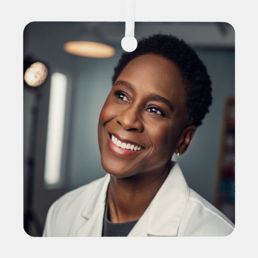 フォトパーソナライズされたオーナメント両面 メタルオーナメント (裏面)