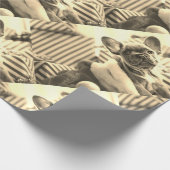 フォトパーソナライズされたカスタムセピア ラッピングペーパー (角)