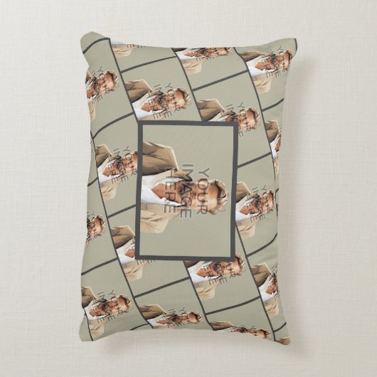 フォトパーソナライズされたカスタム装飾用クッション アクセントクッション (裏面(縦))
