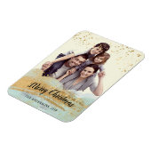 フォトパーソナライズされたクリスマスマグネット、金ゴールドミント マグネット (左側)