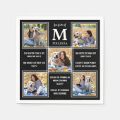 フォトパーソナライズされたコラージュの卒業おもしろいファクト スタンダードカクテルナプキン (正面)