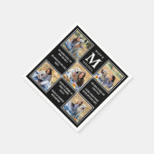 フォトパーソナライズされたコラージュの卒業おもしろいファクト スタンダードカクテルナプキン (角)