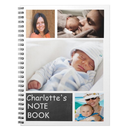 フォトパーソナライズされたコラージュカスタムDIY ノートブック (正面)